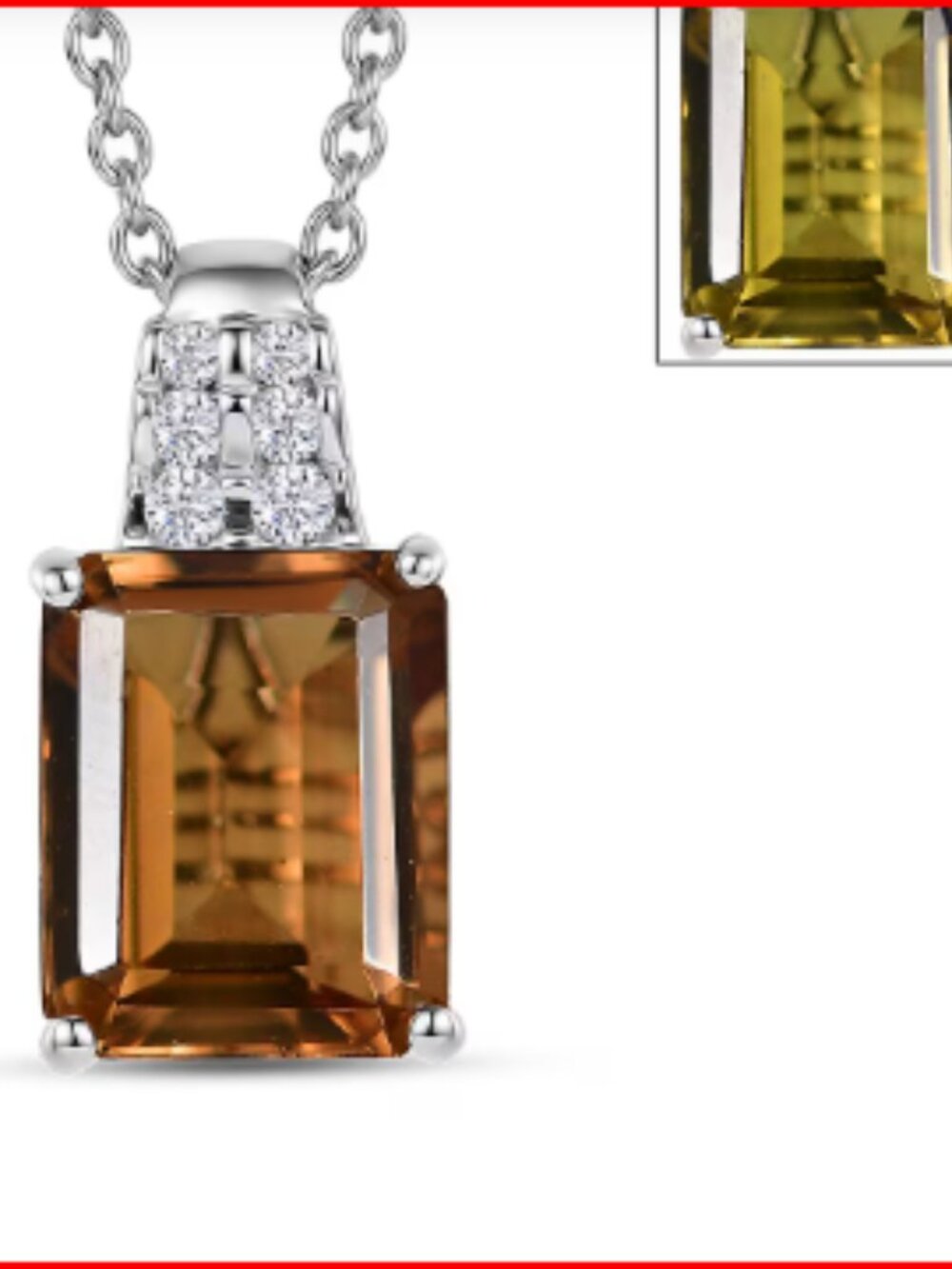 Autumn Alexite and White Zircon Sunset Pillar Pendant/Necklace